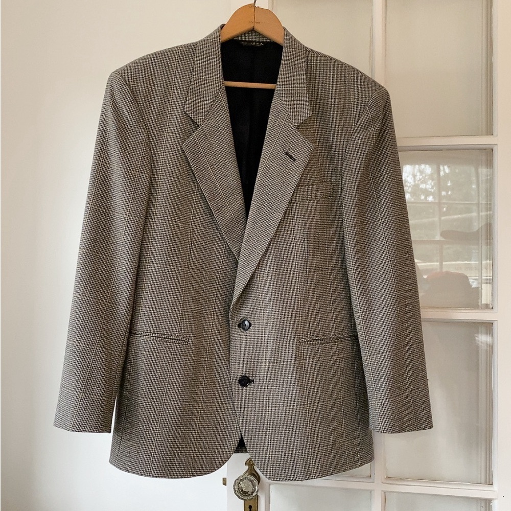 New River Wool Blend Checked Suit Jacket Men’s Size Large (Made in USA)